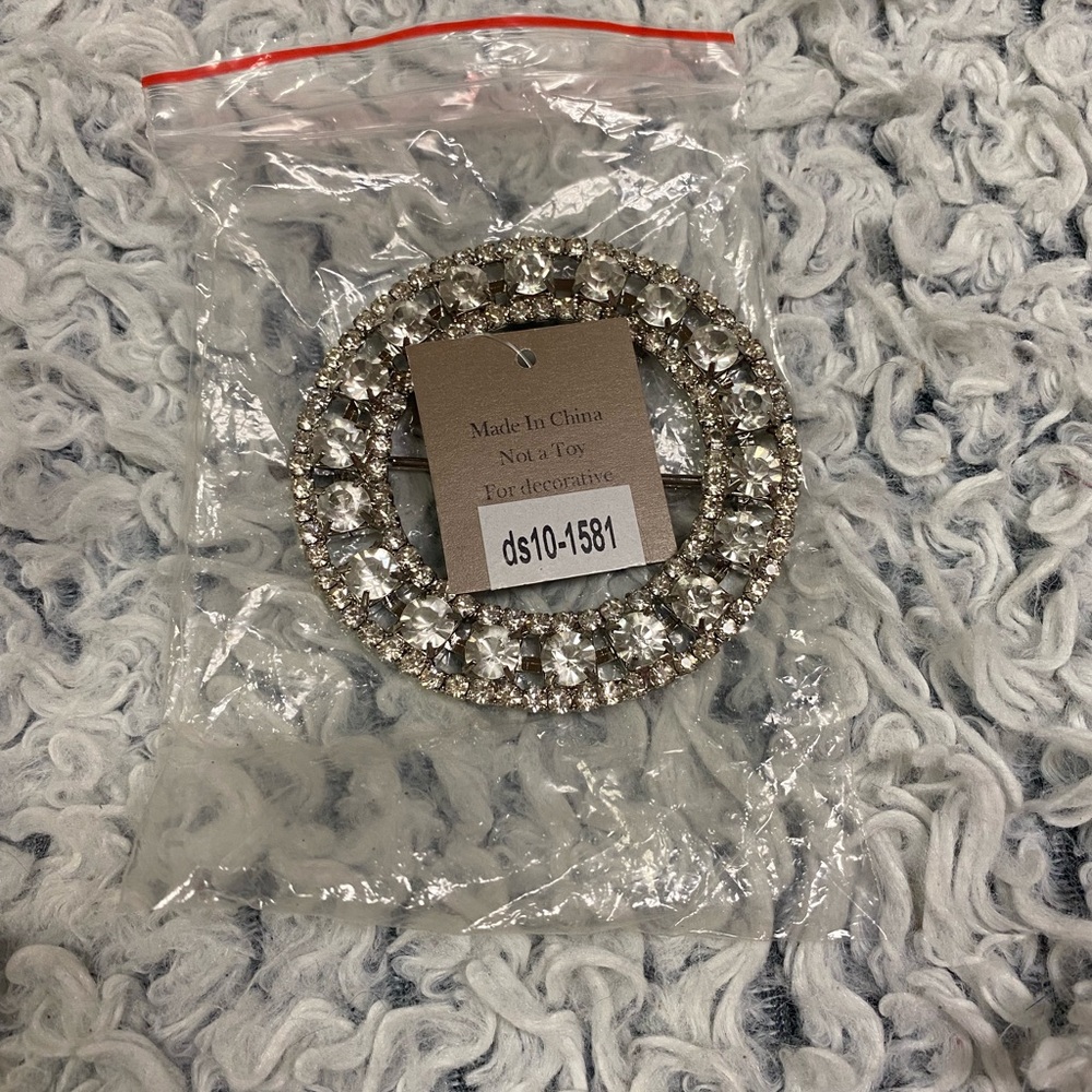 Elegant Silver Crystal Brooch